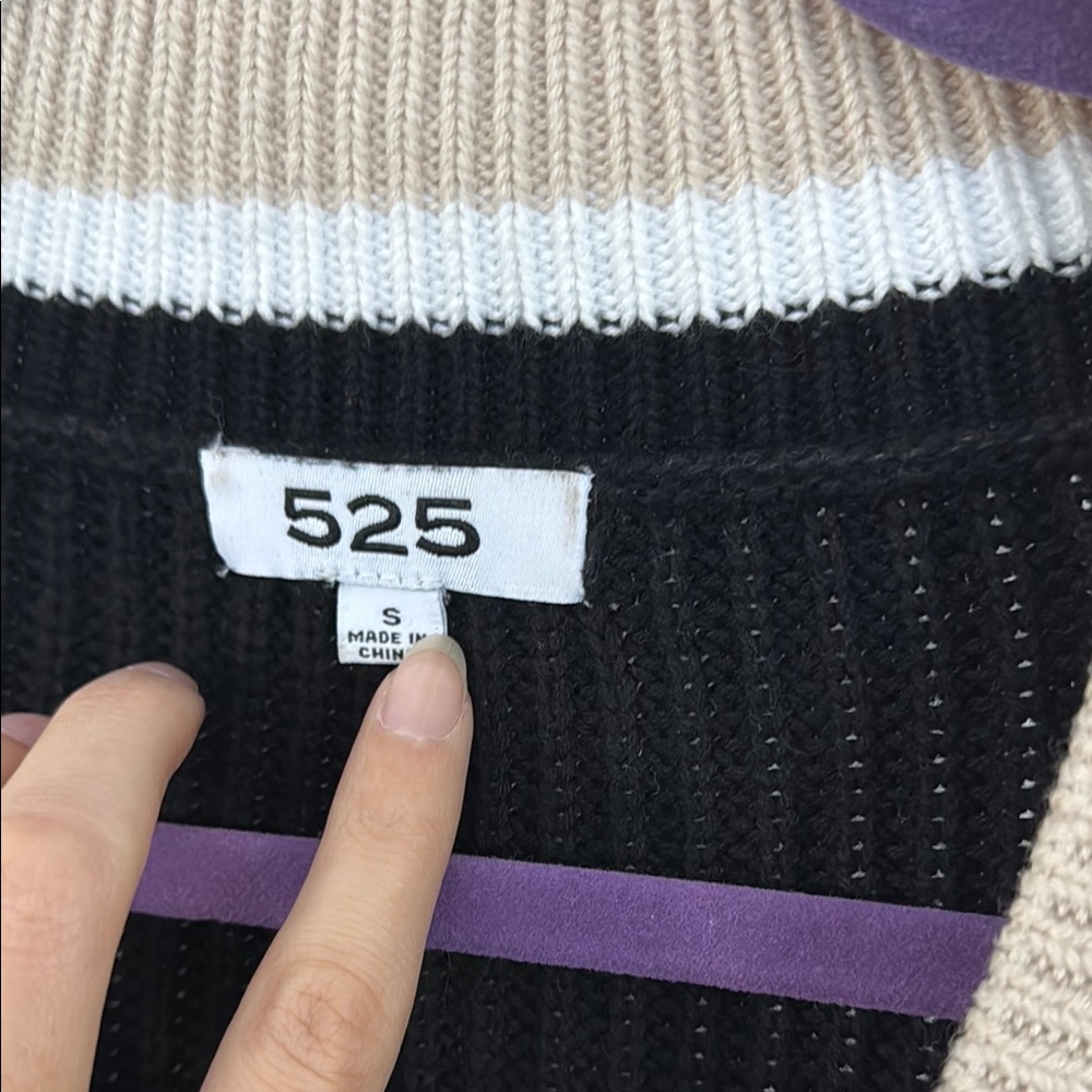 Women's Black and Cream Cardigan Sweater - Picture 6 of 8